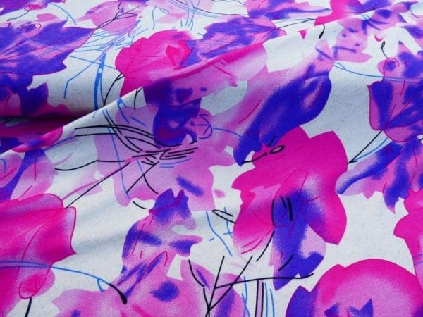 linnen tricot bloem roze