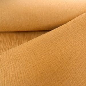 mousseline hydrofiel stof oker geel