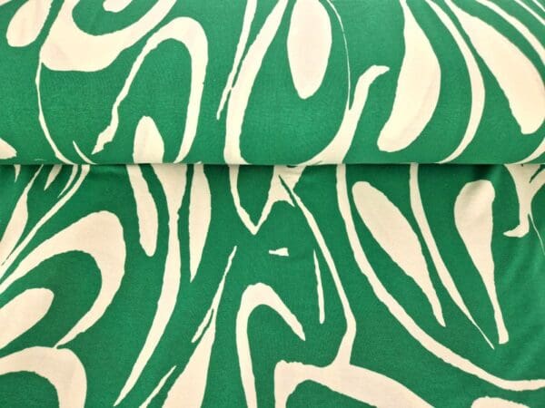 groen wit bedrukte tricot