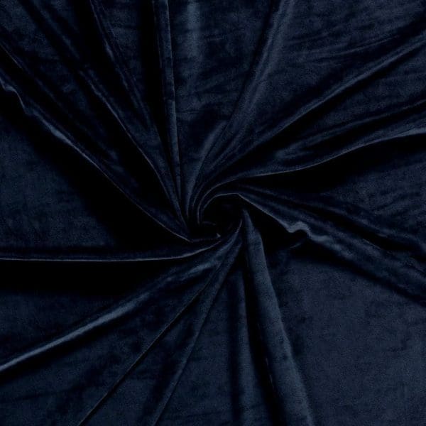 stretch velours donker blauw