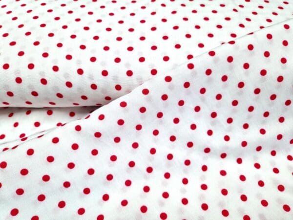 viscose polka dot wit rood