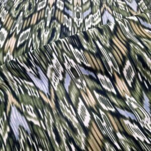 travelstof groen ikat patroon